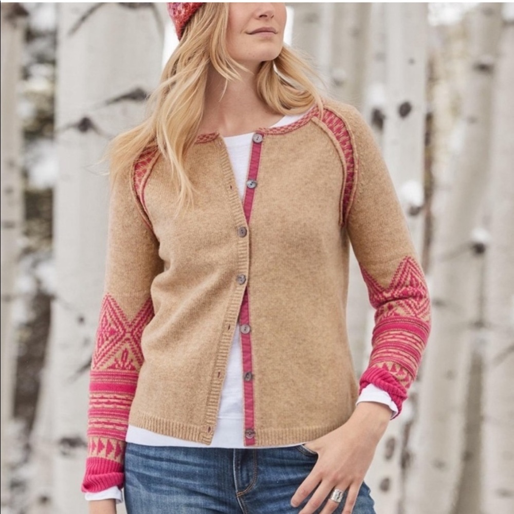 Sundance Sophie Fair Isle Cardigan Size Large